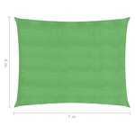 vidaXL Voile d'ombrage 160 g/m² Vert clair 6x7 m PEHD