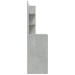 vidaXL Coiffeuse avec miroir Gris béton 74 5x40x141 cm