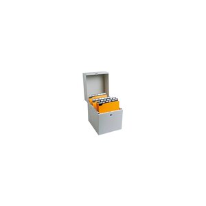 Boîte À Fiches Metalib - Classement De 500 Fiches Verticales - 200x125mm - Gris - Exacompta