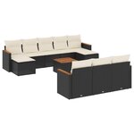 vidaXL Salon de jardin 11 Pièces avec coussins noir résine tressée