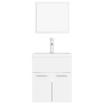 vidaXL Ensemble de meubles de salle de bain Blanc Aggloméré