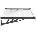 vidaXL Auvent de porte Noir et transparent 122x90 cm Polycarbonate