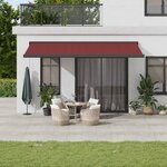 vidaXL Auvent manuel rétractable bordeaux 500x300 cm