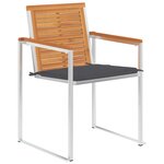 vidaXL Chaises de jardin avec coussins 2 Pièces Acacia solide et acier