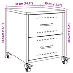 vidaXL Tables de chevet 2 Pièces blanc 36x39x43 5 cm acier