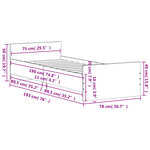 vidaXL Cadre de lit blanc 75x190 cm petit simple bois d'ingénierie
