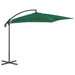 vidaXL Parasol en porte-à-feux avec mât en acier 250 x 250 cm Vert