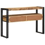 Tables d'appoint vidaXL Noires 120x33x75 cm en bois de manguier massif et métal