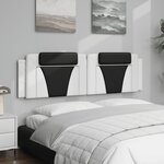 vidaXL Coussin de tête de lit blanc et noir 180 cm similicuir