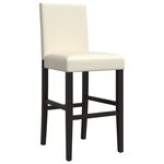 vidaXL Chaises de bar lot de 2 bois massif d'hévéa et similicuir