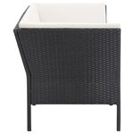 vidaXL Salon de jardin 6 Pièces avec coussins Résine tressée Noir