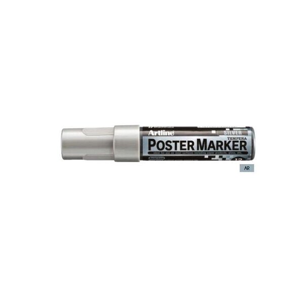 Marqueur 'PosterMarker Tempera' 'EPP12' pointe carrée 12 mm argenté ARTLINE
