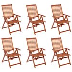 vidaXL Chaises pliables de jardin lot de 6 Bois d'acacia solide