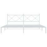 vidaXL Cadre de lit métal avec tête de lit blanc 193x203 cm
