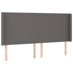 vidaXL Tête de lit avec oreilles Gris 183x16x118/128 cm Similicuir