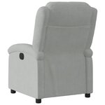 vidaXL Fauteuil inclinable électrique gris clair velours