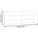 vidaXL Coussin de tête de lit gris clair 160 cm tissu