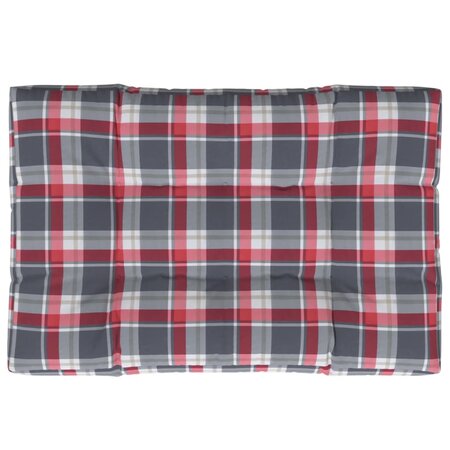 vidaXL Coussin de palette motif à carreaux rouge 120x80x12 cm tissu