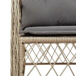 vidaXL Ensemble à manger de jardin coussins 5 Pièces mélange beige rotin