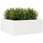 vidaXL Jardinière blanc 110x110x46 cm bois de pin massif