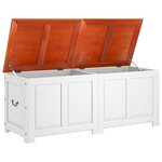 vidaXL Coffre de rangement et couvercle marron et blanc bois d'acacia