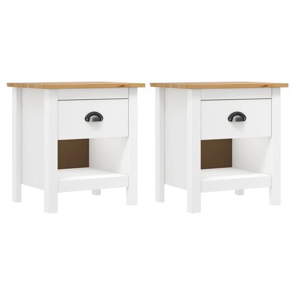 vidaXL Tables de chevet 2 Pièces Hill 46x35x49 5 cm Bois de pin solide