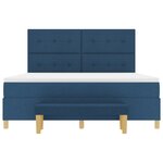 vidaXL Lit à Sommier avec Matelas & Banc Bleu 180x200 cm Tissu