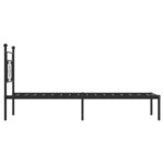 vidaXL Cadre de lit métal avec tête de lit noir 90x200 cm