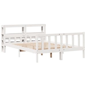 vidaXL Cadre de lit sans matelas blanc 160x200 cm bois de pin massif