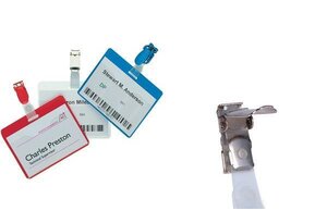 porte-noms, ouvert sur le haut, avec clip, dos: bleu DURABLE