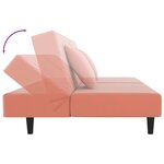 vidaXL Canapé-lit à 2 places avec deux oreillers Rose Velours