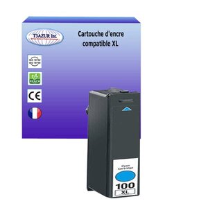 Cartouche compatible avec Lexmark 100XL remplace Lexmark Pro 200, 205, 700, 705, 805, 901, 905- Cyan