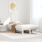 vidaXL Cadre de lit sans matelas blanc 75x190 cm bois de pin massif