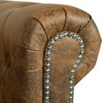 vidaXL Canapé Chesterfield 3 places cuir artificiel marron