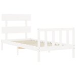 vidaXL Cadre de lit avec tête de lit blanc 90x200 cm bois massif