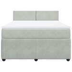 vidaXL Sommier à lattes de lit et matelas Gris clair 160x200cm Velours