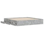vidaXL Cadre de lit avec tiroirs sans matelas gris béton 160x200 cm