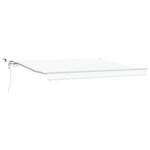 vidaXL Auvent Rétractable Blanc 400 × 300 cm Polyester et métal