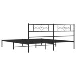 vidaXL Cadre de lit métal avec tête de lit noir 183x213 cm