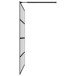 vidaXL Paroi de douche avec étagère Noir 80x195 cm Verre ESG&Aluminium