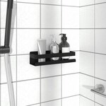 vidaXL Étagère de douche noir mat acier inoxydable 304 brossé