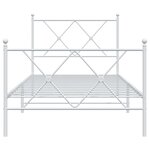 vidaXL Cadre de lit métal avec tête de lit/pied de lit blanc 90x200 cm