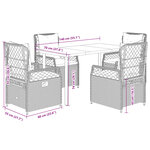 vidaXL Ensemble à manger de jardin avec coussins 5Pièces Beige poly rotin