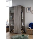 Meuble de rangement enfant - chêne silex - Avec étageres et penderie - bois