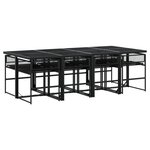 vidaXL Ensemble à manger de jardin 9 Pièces Noir Résine tressée