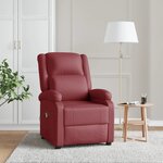 vidaXL Fauteuil de massage Rouge bordeaux Similicuir