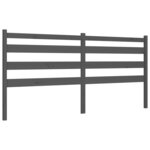 vidaXL Cadre de lit avec tête de lit gris 200x200 cm bois massif