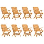vidaXL Chaises de jardin pliantes lot de 8 61x67x90cm bois massif teck