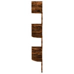 vidaXL Étagère d'angle murale chêne fumé 19x19x123cm bois d'ingénierie