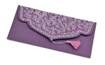 PAPERTREE TAJ Lot de 5 Enveloppes cadeau 19x10 cm - Prune
